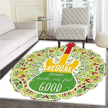 Amazon Com Rasta Small Rug Carpet Reggae Music Makes Me Feel Good Quote Jamaican Island Culture Iconic Guitar Floor Mat Rug Indoor Front Door Kitchen And Living Room Bedroom Mats Rubber Carpe Non Slip Kitchen