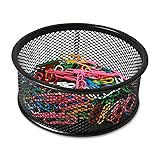 Sparco Steel Mesh Paperclip Holder, BLACK