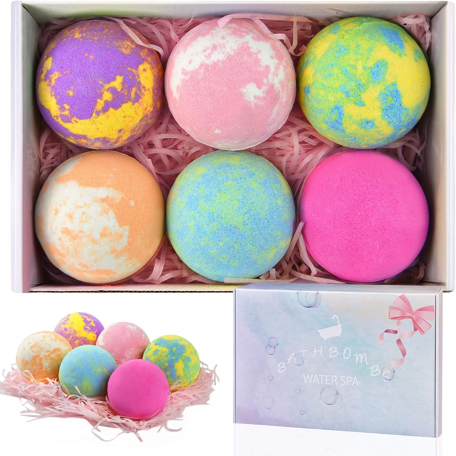 Amazon.com: 6 Extra Large Bath Bombs Gift Set with Natural Vegan