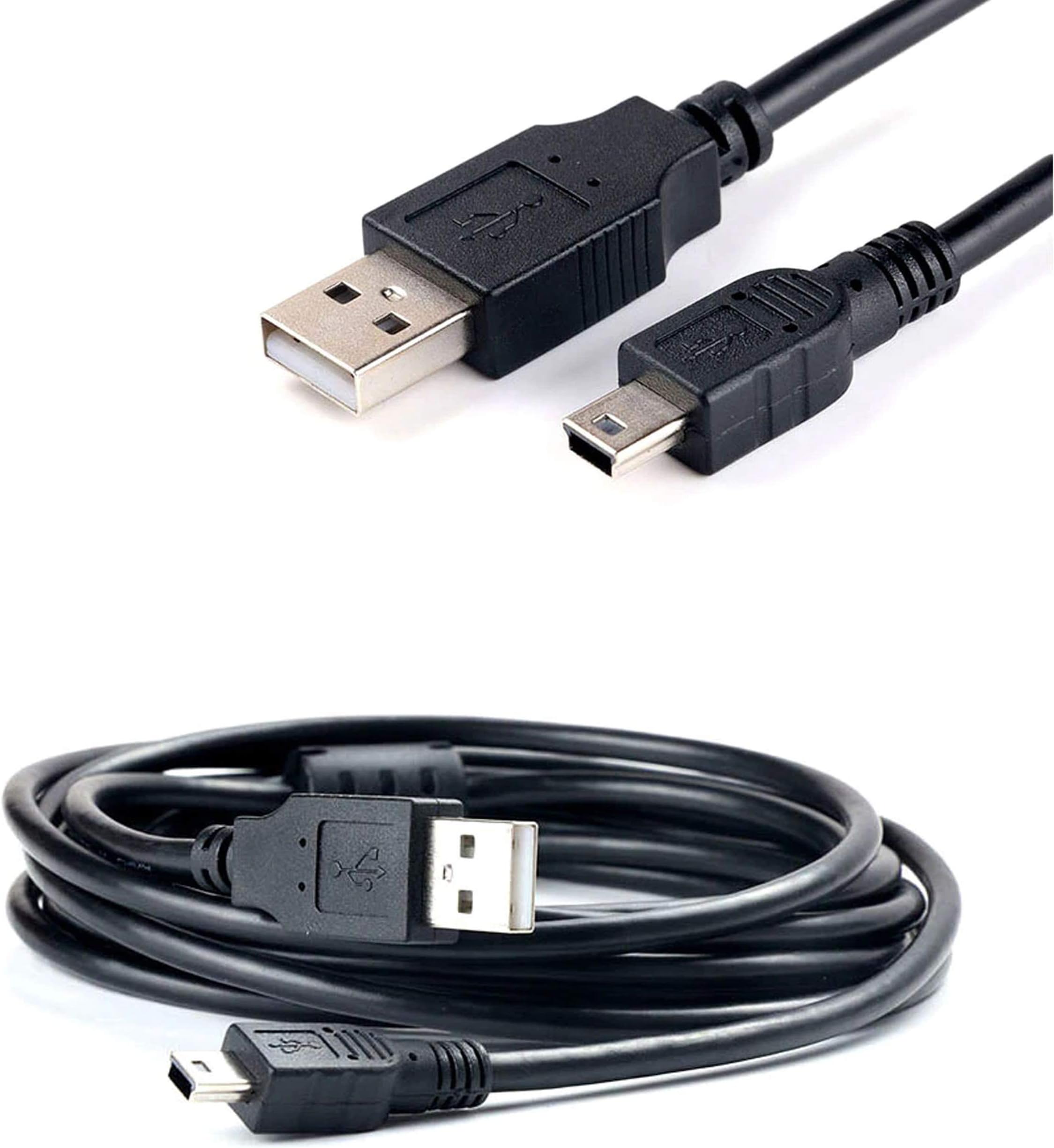 SNDIA USB High Speed 2.0 A-Male to Mini-B Cable, 35 CM - 1 Foot - 0.35M(Black, USB2.0 MINI CABLE 35CM)