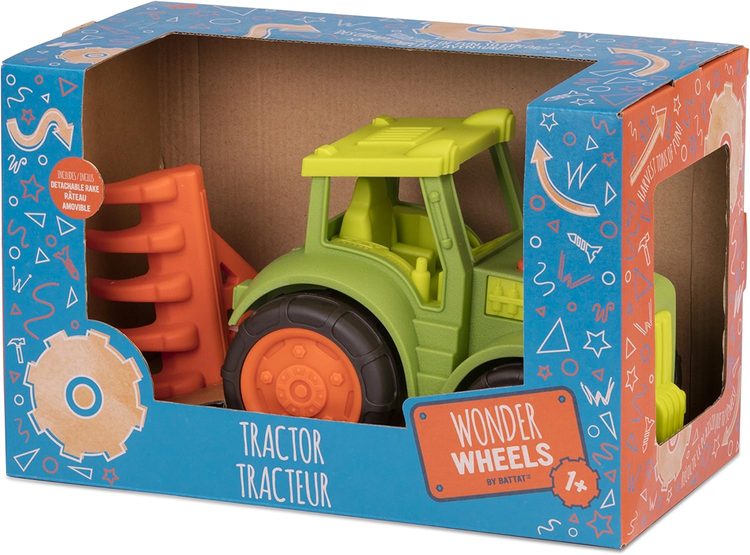 Battat - Wonder Wheels - Tractor With Rake - Developmental Farm Toy for Kids Toddlers - Durable & Sturdy Toy Truck - 1 year + - Image 5