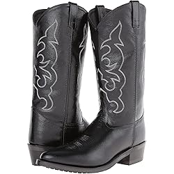 Old West Men's Leather Cowboy Work Boots