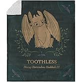 How to Train Your Dragon Hiccup and Toothless Silk Touch Sherpa Throw Blanket 50x60 inches