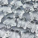 20pcs Acrylic Crystal Star Beads 28mm Star Shape Faceted Beads for Jewelry Making Bracelet Necklace Key Chains DIY Crafts(Transparent)