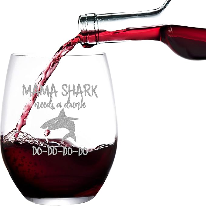 mama shark wine glass