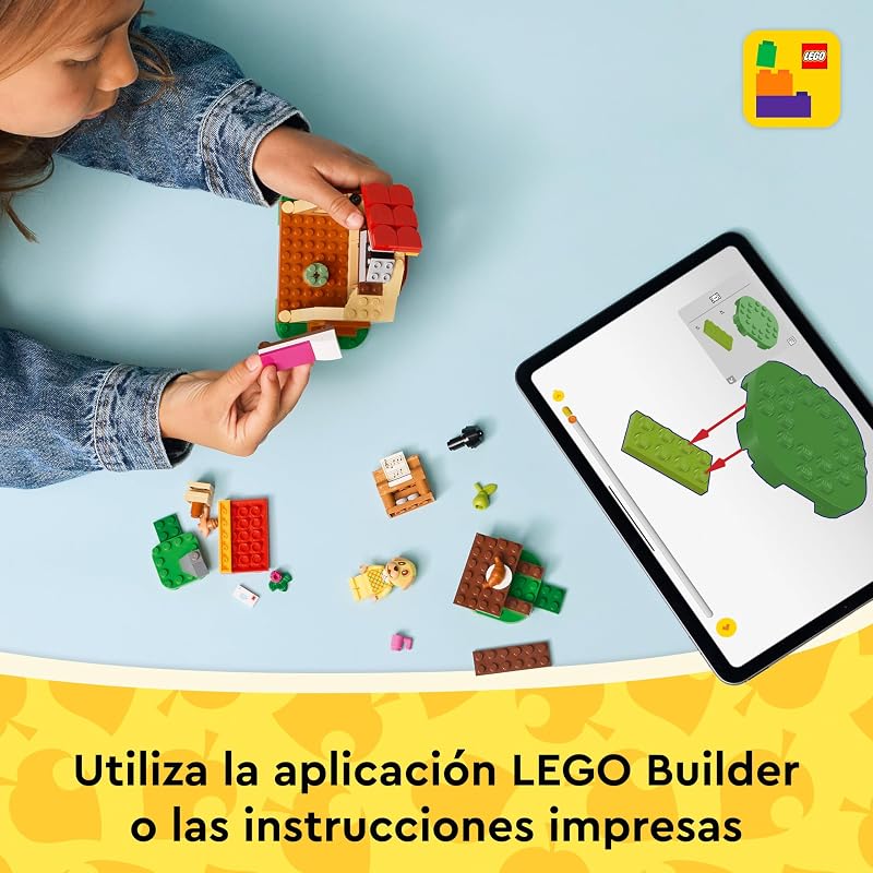 Animal Crossing El Acogedor hogar de Tere - Minifigura de Perrita, Piano de Juguete, Mesa de Picnic y Comida - Regalo Gamer para Niñas y Niños de 6+ Años Fans del Videojuego 77058 — foto 8 de 8