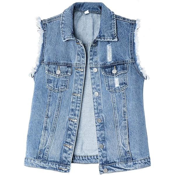 vestments さん専用 Lazutom Women's Beading Pearls Sleeveless Denim Vest Jean