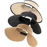 FURTALK Straw Sun Visor Hats for Women UPF 80+ Wide Brim Pontytail Summer Beach Hats