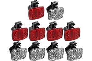 X AUTOHAUX 10pcs Bicycle Front Rear Reflector Kit Mountain Bike Safety Warning Reflectors for Handlebar Seatpost and Night Cy