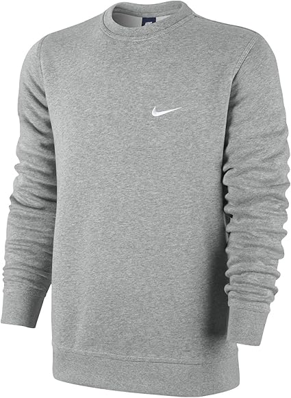 nike club swoosh crew neck sweatshirt in grey
