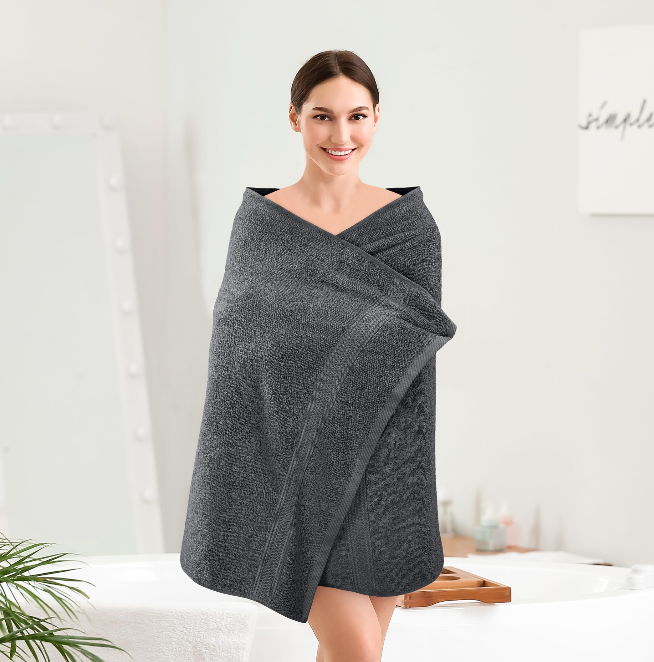 Utopia Towels - 4er-Pack Badetücher Set Premium 100% ringgesponnene Baumwolle 69 x 137 cm Handtücher, sehr saugfähig, weiches Gefühl Duschtücher (Grau) 6