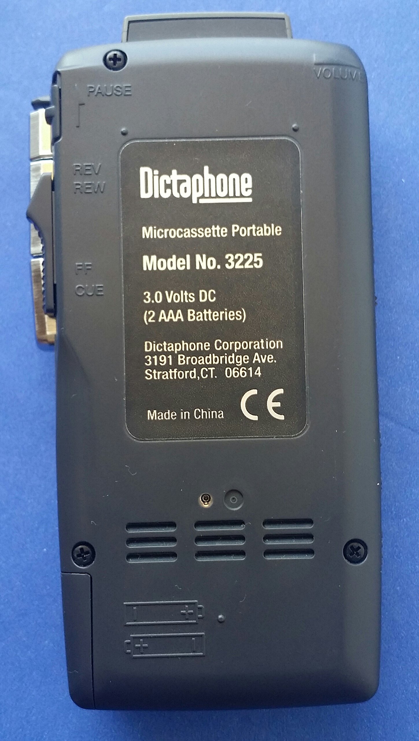 Dictaphone 3225 Portable Microcassette Recorder