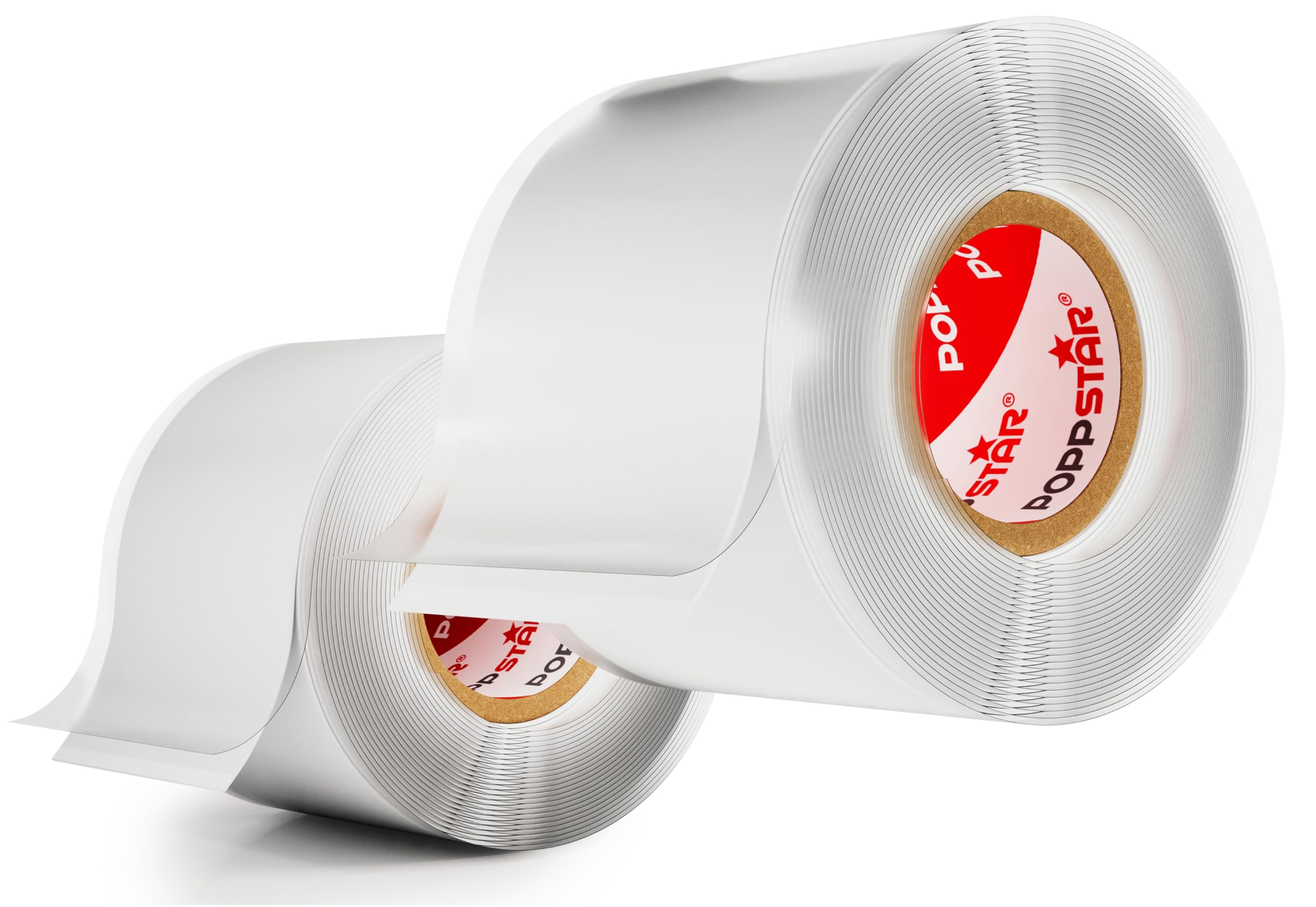 POPPSTAR Self-Fusing Silicone Band, Silicone Tape, 3m x 38mm, Sealing & Insulating Strip (water-tight, air-tight), white, 2 Rolls