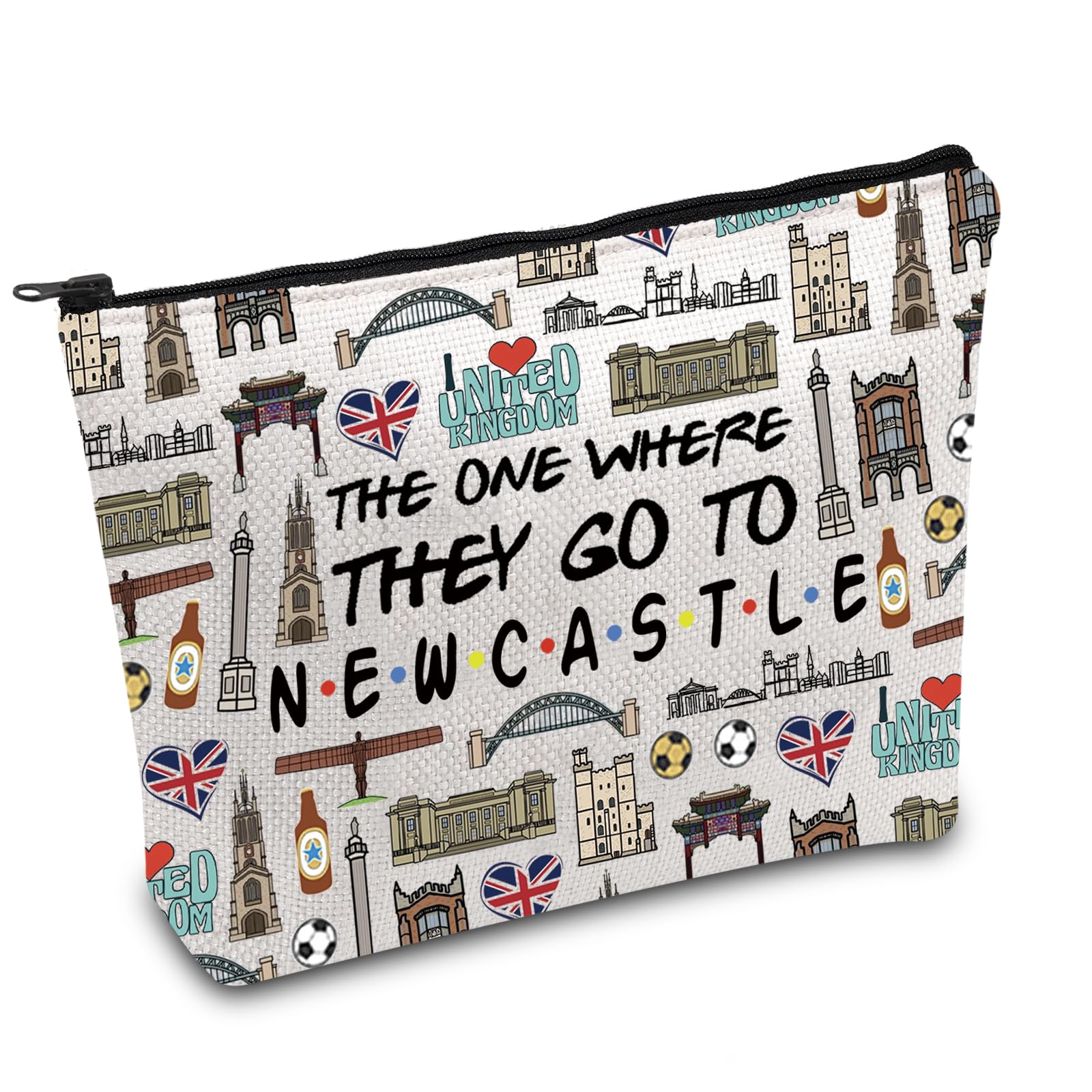 Newcastle Trip Makeup Bag United Kingdom Trip Travel Gift Newcastle Souvenir Gift Newcastle Travel Bag Housewarming Gift (Newcastle UK)