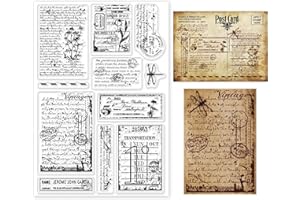 GLOBLELAND Vintage Handwriting Clear Stamps for DIY Scrapbooking Decor Vintage Daisy Dragonfly Gifts Silicone Stamp Greetings Transparent Stamps for Making Cards Photo Album Decor 6.3x4.3inch