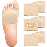 3 Pairs Metatarsal Foot Pads for Women and Men, Foot Pads for Balls of Feet Cushions Pain Relief, Morton's Neuroma Relief, Metatarsal Support