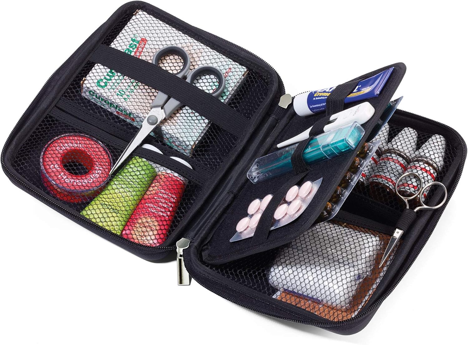 Troika Zipper Organizer Case Travel Case, Cable Organiser, Travel Cosmetics, 3 Inner Compartments, 6 Elastic Loops - Image 5