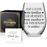 DYJYBMY Our Laughs Are Limitless Our Memories Are Countless Stemless Wine Glass With Gifts Box, Graduation Farewell Gifts For Classmate Friends Bestie, Stemless Glass For Wine Lover, Wedding Eve