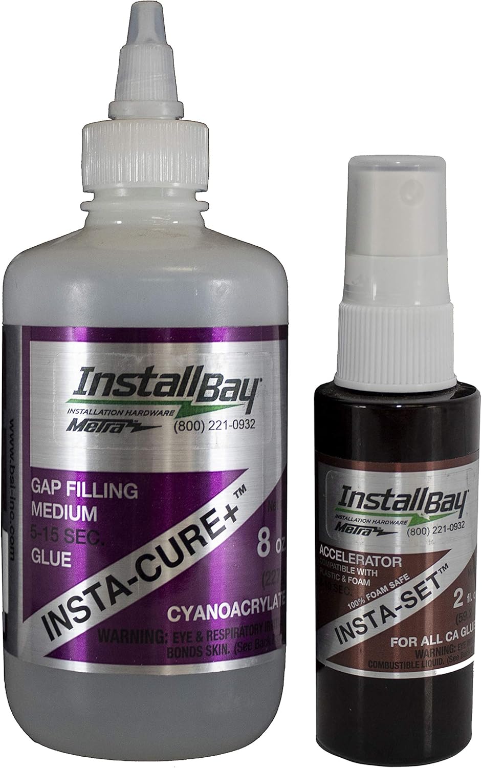 Install Bay 8 oz. Glue & 2 oz. Curing Accelerator Gap Filling Medium Car Electronics