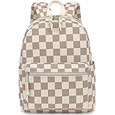Dezcrab Corduroy Mini Backpack Purse Fashion Small Backpack Casual Daypack for Women Girls School Travel (Checkered Brown)
