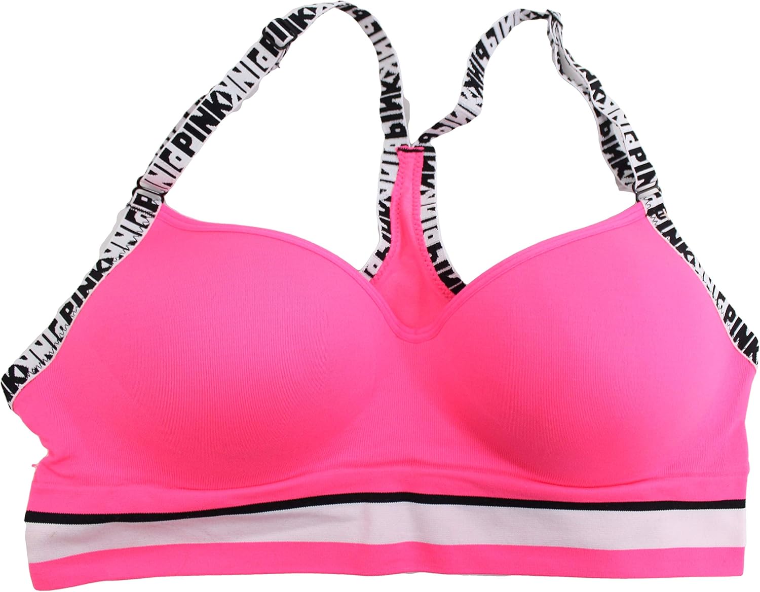 Victoria's Secret Pink Seamless Wireless PushUp Bra, Neon Pink, Medium