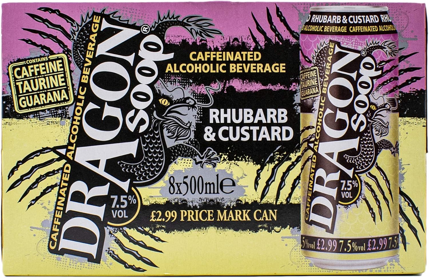 Dragon Soop Rhubarb & Custard 500ml, 8 Pack Amazon.co.uk Beer, Wine