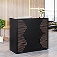 Tribesigns Reception Desk, Modern Front Desk with Counter, 47 Inch Small Retail Counter for Checkout, Lobby, Salon, Small Office, Reception Area (Black, 47.2" W x 19.7" D x 43.3" H)