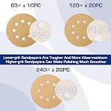 WORKPRO 50Pcs 125mm Sanding Discs 80 120 240 Grit Hook Loop Orbital Sander view 2
