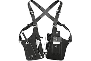 Double Shoulder Armpit Bag For Men & Women Adjustable Phone Holster Bag PU Leather Shoulder Pouch Anti Theft Harness