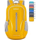 ZOMAKE Ultra Lightweight Packable Backpack 25L, Foldable Hiking Backpacks Water Resistant Small Folding Daypack for Trave(Lemon yellow)