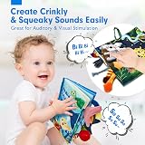 hahaland 2 Pcs Sensory Baby Books 0-6 Months Soft Squeaker Crinkle Red view 5