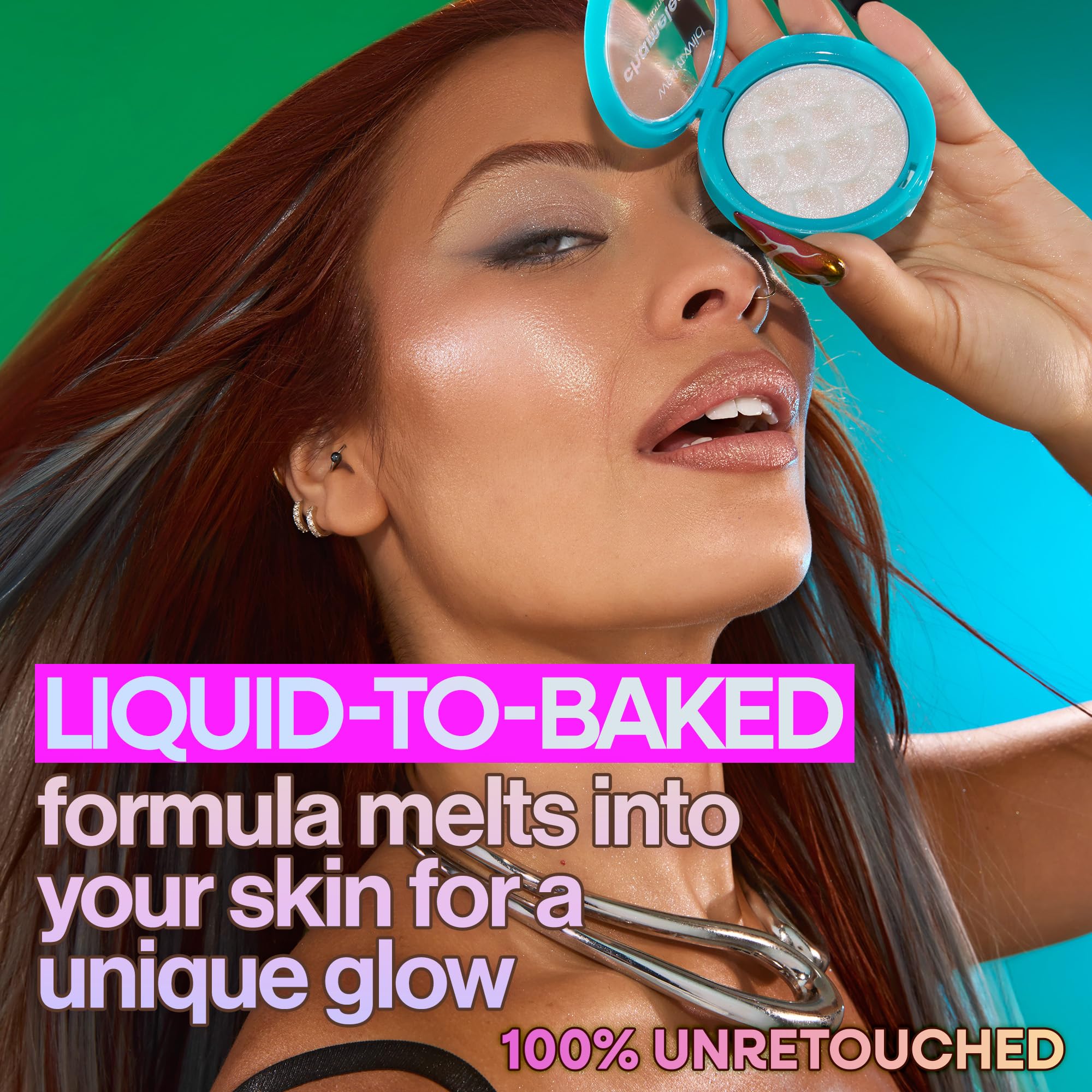 wet n wild Chameleon Chrome Highlighter, Dynamic Color Shift, Liquid-to-Baked Texture, Customizable Luminous Radiance, Cruelty-Free - Venus Swing