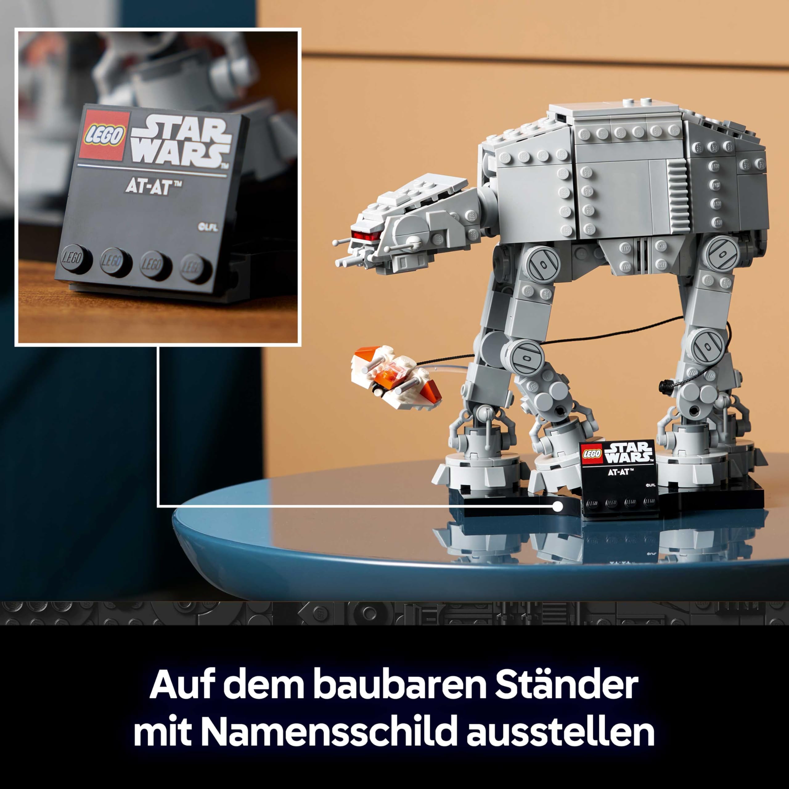 LEGO Star Wars 75440 AT-AT - Modellbau Set für Erwachsene - Mit Snowspeeder, Ständer & Namensschild - DIY Deko fürs Regal - Geschenk für Fans von Das Imperium schlägt zurück 6