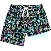 Cozople Boys Swim Trunks with Boxer Brief Liner Compression Swimwear Quick Dry Swim Shorts Bathing Suits 7-20 Years