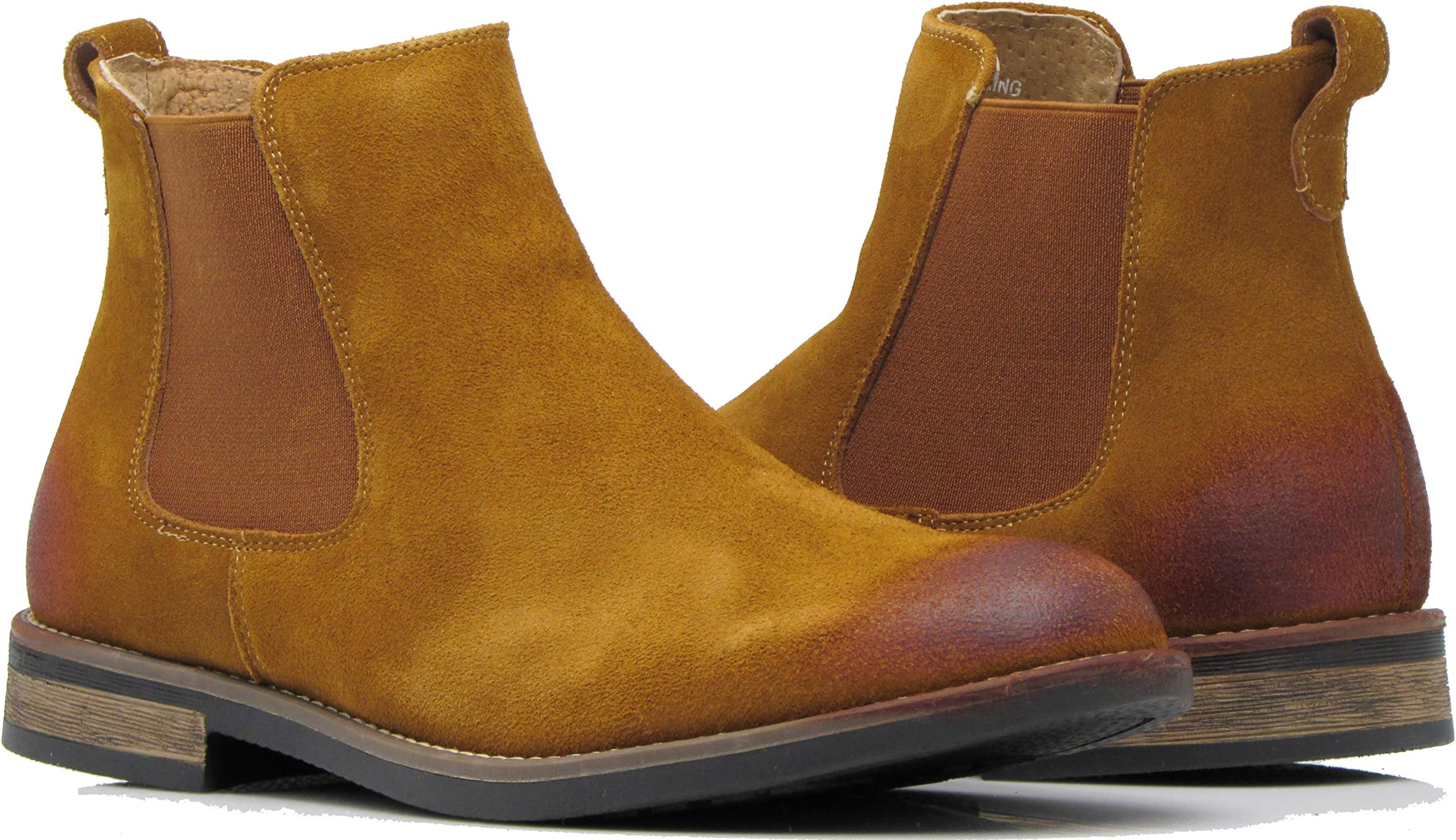BL01 Men's Chelsea Boots Dress Fashion Slip On Suede Leather Ankle Boots