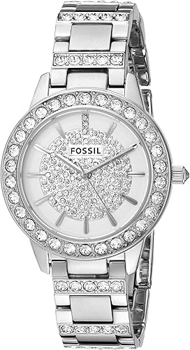 Amazon Com Fossil Women S Es3097 Jesse Crystal Accented Silver Tone Stainless Steel Watch Watches