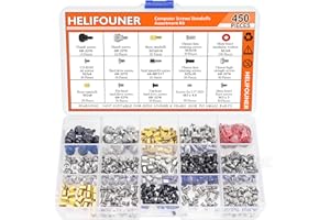 HELIFOUNER 450 Pieces Computer Standoffs Spacer Screws Assortment Kit for Hard Drive Computer Case Motherboard Fan Power Graphics