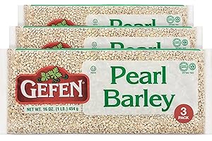 Gefen Pearl Barley Total of 3 Pounds, Premium Quality Pearled Barley, Product of The USA, 16oz (3 Pack)