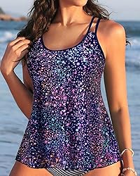 Womens Flowy Tankini Tops Only - Modest Bathing