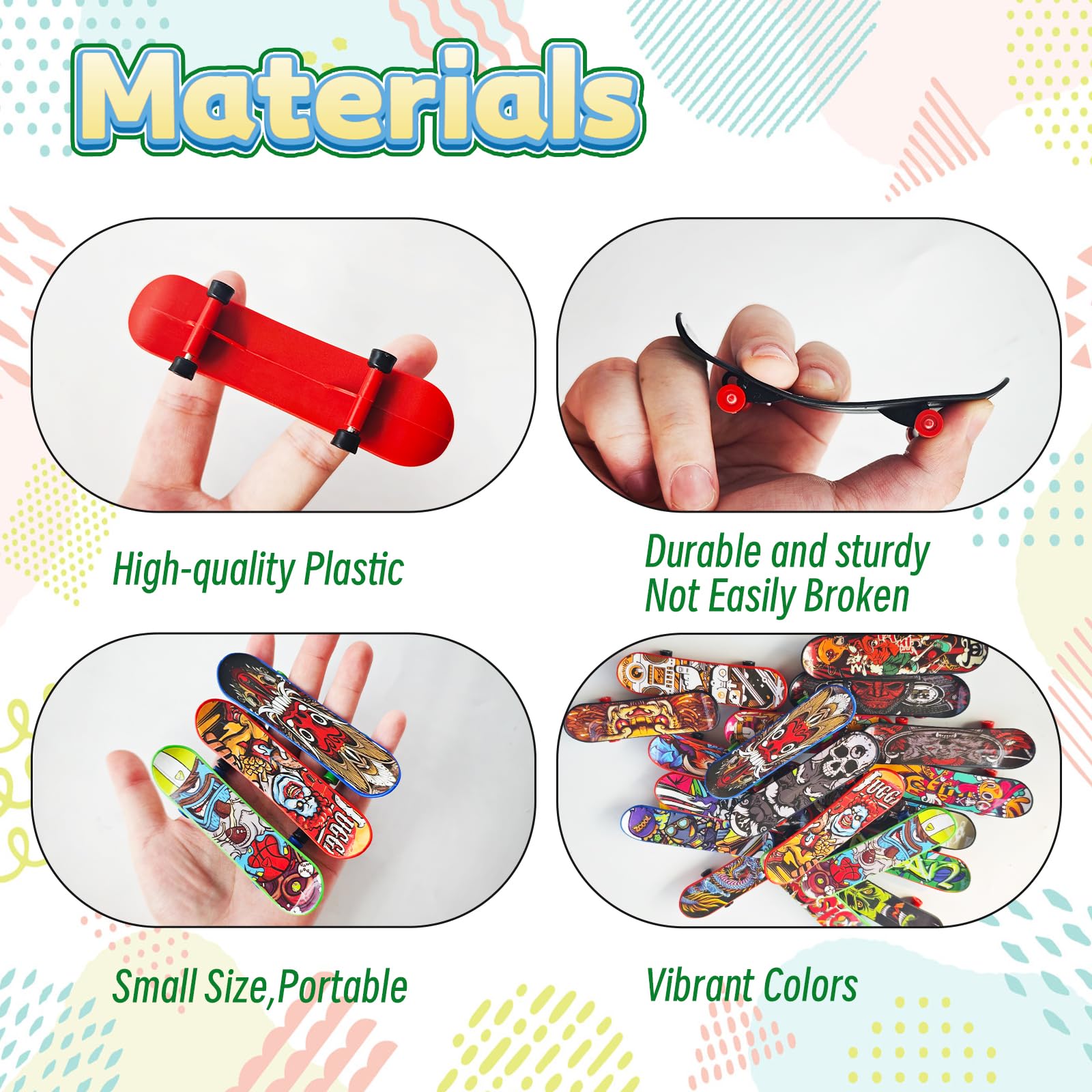 50 Pcs Mini Finger Skateboards,Fingerboards Toy Set,Mini Skateboards Finger Surfboards for Kids Classroom Exchange Gift Birthday Goodie Bag Stuffers