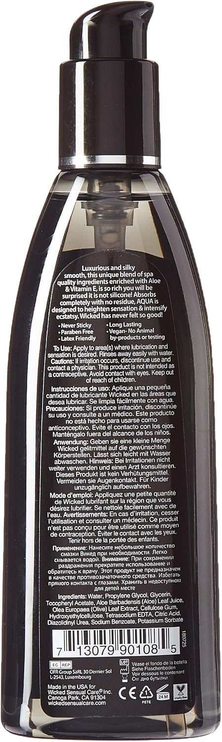 Wicked Sensual Care Aqua Waterbased, Black, 250ml - Image 3