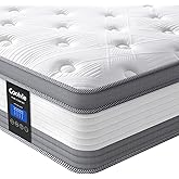 Coolvie Queen Mattress 12 Inch Queen Size Mattresses in A Box Hybrid Mattress Individual Pocket Springs Mattresses with Memory Foam Layer Medium Firm Provide Motion Isolation & Cool Sleep