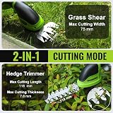 WORKPRO 2 in 1 Cordless Hedge Trimmer and Grass Shear 3.6 V 2000 mAh view 3