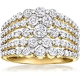 Ross-Simons 1.80 ct. t.w. CZ Multi-Row Ring in 18kt Gold Over Sterling