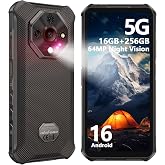 Ulefone Armor X16 Pro 5G Rugged Phone, 16GB+256GB/2TB, MTK Dimensity 6300 Android 16, 10360mAh(33W) 64MP+25MP Night Vision 6.56" 120Hz Display, Dual 5G, Waterproof, Widevine L1, NFC - Wasteland Shadow