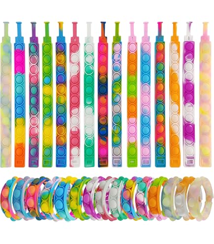 Bracelet Pop Fidget - Jouet Anti-stress En Silicone Avec Boutons Push Bubble - Cadeau Sensoriel Pour Enfants Et Adultes