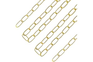 ECUDIS 20 Feet Pendant Light Fixture Chain, Lighting Hanging Chain Extension Lighting Chain Replacement for Chandelier, Plants, Fruit Basket, Gold