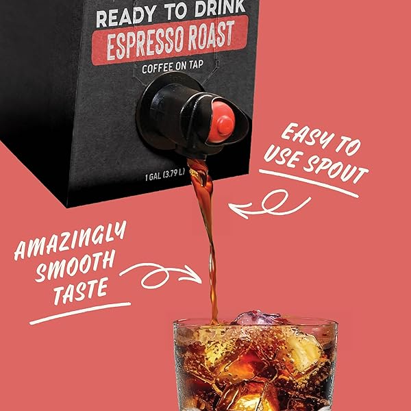 JAVA HOUSE COLD BREW COFFEE ON TAP – PREMIUM 100% ARABICA DARK ROAST – SMOOTH ESPRESSO FLAVOR WITH DARK CHOCOLATE NOTES – 1 GALLON BOX (16 SERVINGS) – READY TO DRINK, NO BREWING REQUIRED, FRIDGE-FRIENDLY