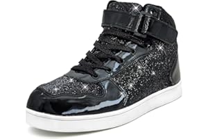 Wooowyet Glitter Shoes Kids High Top Sneakers for Boys Girls Gift Party Birthday Christmas Halloween