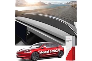 REEVAA 2025 New Tesla Model Y (Juniper) & Model 3 Highland Dashboard Cover Accessories [No-Glare, Full Protection] No-Slip Soft Alcantara Dash Cover Mat for 2024 2025 Model 3 /New Model Y